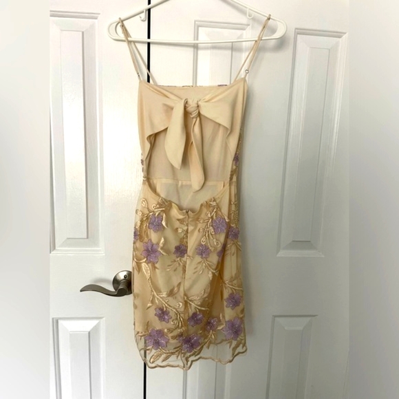 Lucy in the Sky— Bodycon Mini Dress— Gold & Purple- Size xs— Homecoming— hoco - Picture 6 of 7